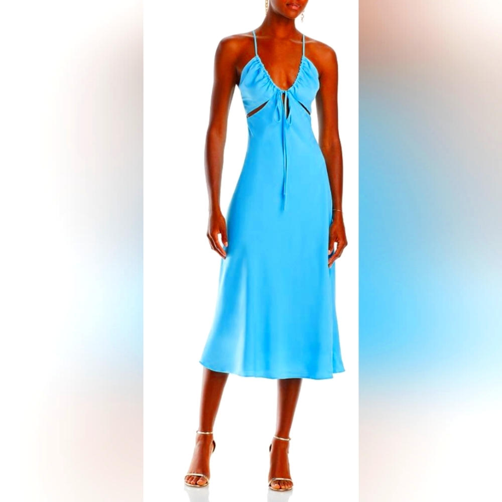 Luck Paris Yvona Cut-Out Dress Blue Size Small NEW NWT